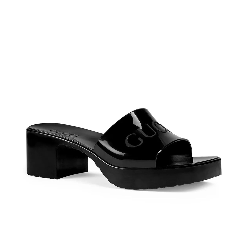 Gucci Platform Block Heel Slide Sandals - image 2